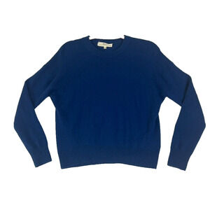 Madewell Sweater Women XXS Coastal Blue 100% Cashmere Boxy Crewneck NM383
